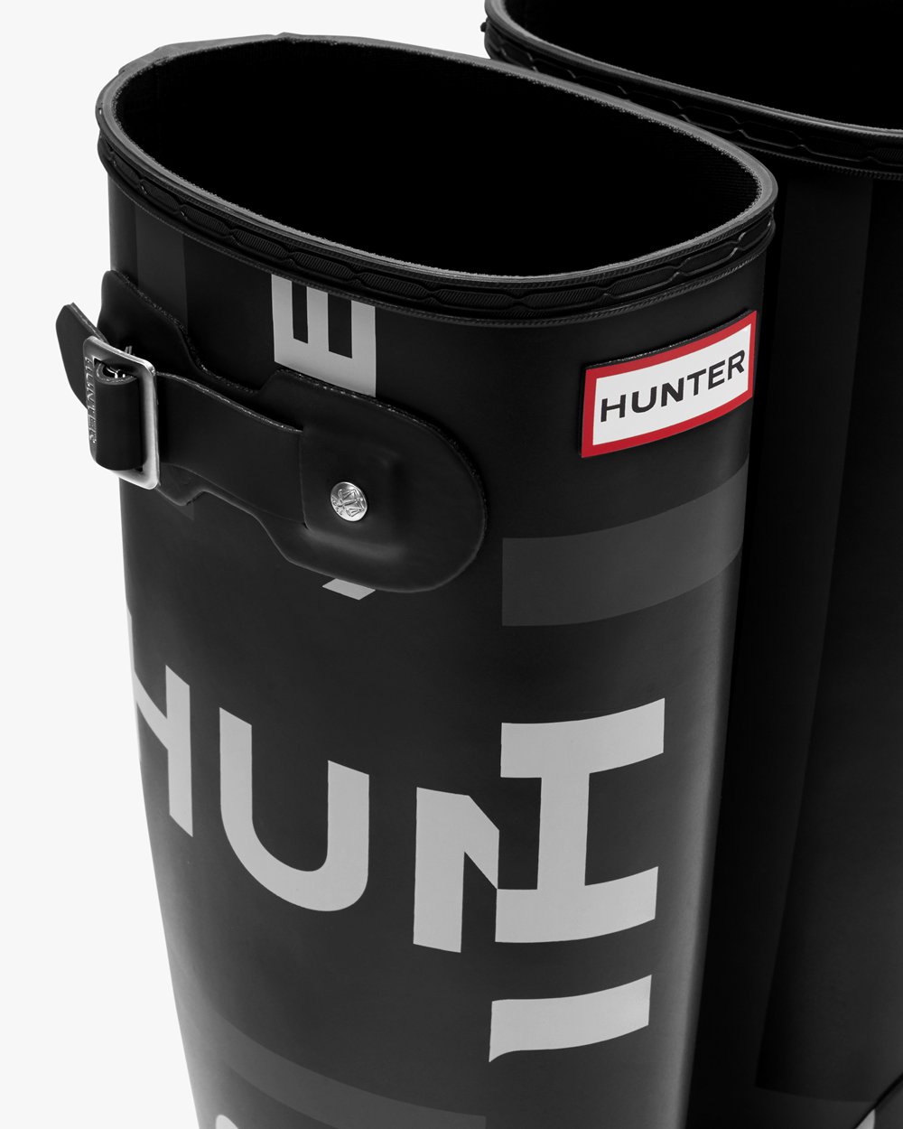 Hunter Mujer Original Exploded Logo - Botas de Lluvia Negras - 408-VHOSNJ